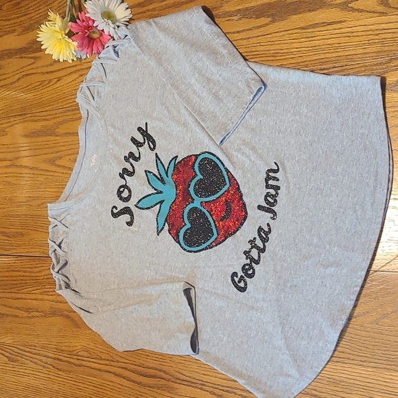 Justice Other - Justice Strawberry Top Criss Cross Shoulders - Girl's 20